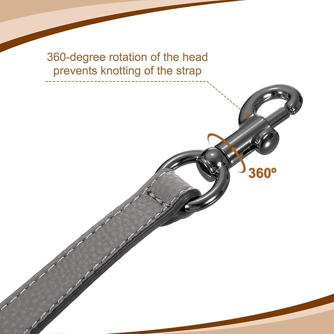 uxcell 25.59 Inch PU Leather Short Bag Strap with Clasp, Purse Handles Handbags Replacement Straps for Clutch Bag Underarm Bags, Grey, Grey Buckle