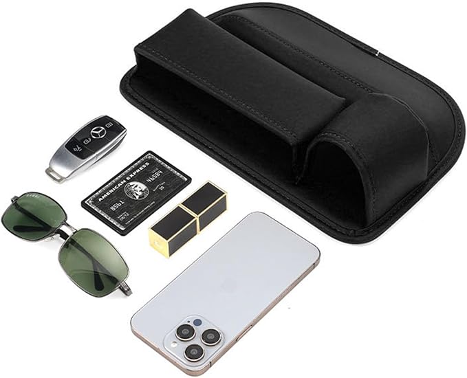 Car Seat Gap Filler, Leather Car Seat Gap Organizer, Automotive Side Seat Storage Box with Cup Holders, Gap Filler for Car, Car Accessories Seat Gap Filler (Driver Seat, Black)