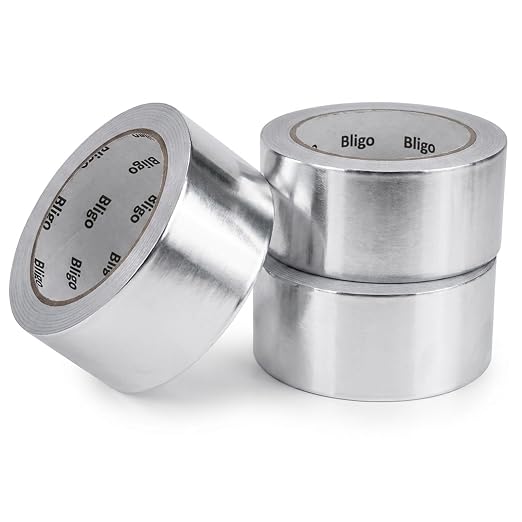 3 Pack Aluminum Foil Tape 2 Inch x 225 Feet Total, Heavy Duty Waterproof HVAC Tape, High Temperature Resistant Metal Tape for Ductwork, Dryer Vent, Pipe Insulation, Sealing & Patching
