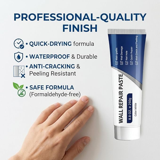 Efficient Drywall Repair Kit with Scraper, Wall Mending Agent for Holes & Cracks, Quick Drying Drywall Patch Paste Multi-Functional Kit for DIY Home Fix (1 pcs)