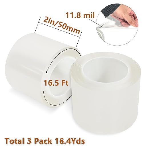 YINTTIAN 3 Rolls Clear Book Tape with Strong Adhesive, Book Repair Tape Waterproof for Libraries,Old Books, Broken Pages (2 Inch x 16.5 Feet Per Roll)