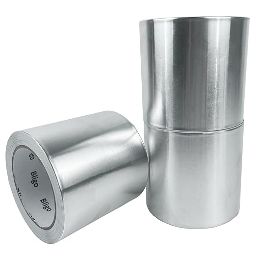 3 Pack Aluminum Foil Tape 4 Inch x 225 Feet Total, Heavy Duty Waterproof HVAC Tape, High Temperature Resistant Metal Tape for Ductwork, Dryer Vent, Pipe Insulation, Sealing & Patching