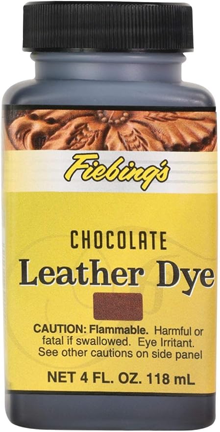 Fiebing's Leather Dye (4 Fl Oz, Mahogany) - Alcohol-Based, Penetrating, Permanent Dye for Shoes, Boots, Belts, Bags, Furniture - Includes Wool Dauber Applicator - Recolor & Restore Leathercraft