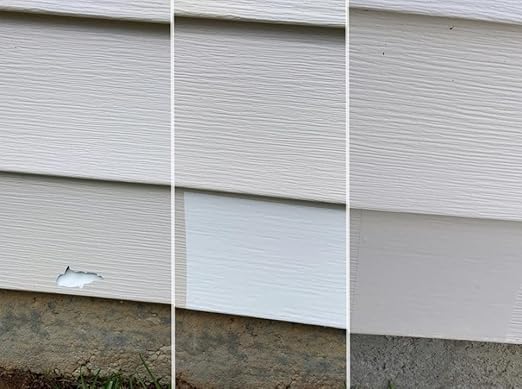 Mendyl Vinyl and Stucco Siding Repair Kit - Cover Any Cracks Holes or Blemishes - White Durable Self-Adhesive Paintable Vinyl Siding Patch Cut to Fit and Cover Any Cracks - 2 Patches (10)