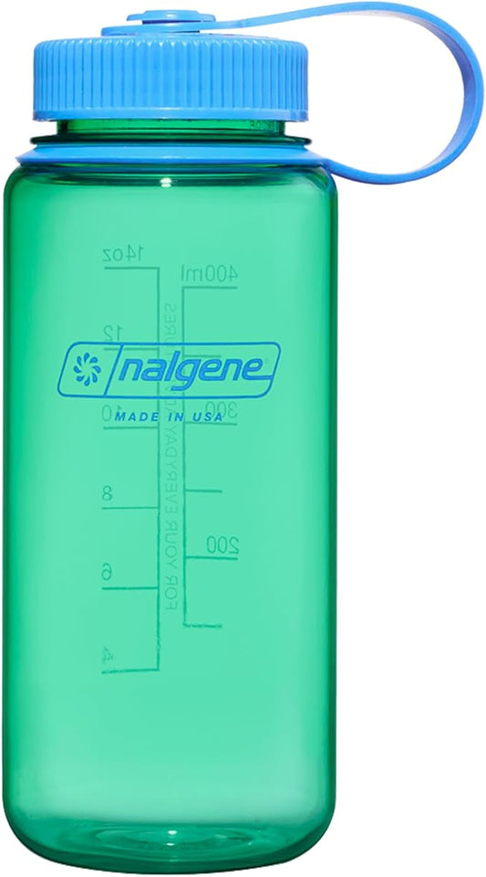 Nalgene 16 oz Wide Mouth Water Bottle | Slim Cup Holder Size, BPA-Free, Durable & Leak Proof, Lightweight Travel Bottle, Pastel Green