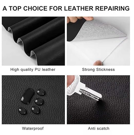 Leather Repair Patch Tape Kit, Self Adhesive Leather Repair for Furniture, Couch, Sofa, Car Seats,Office Chair,Vinyl Repair Kit (Dark Gold,19x19 inches)
