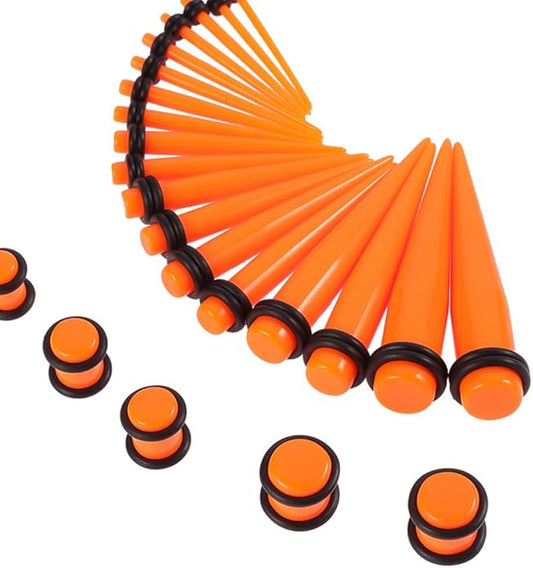 JieyueJewelry 50/54 Pieces Ear Stretching Kit 14G-00G Acrylic Tapers and Plugs + Silicone Tunnels - Ear Gauges Expander Set Body Piercing Jewelry