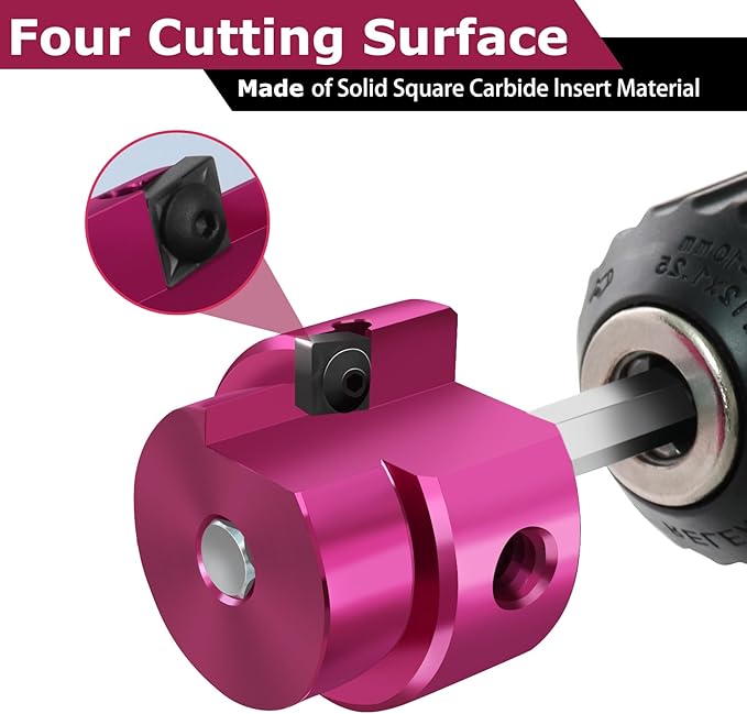 PVC Pipe Reamer Kit,PVC Fitting Saver Hub Socket Saver for Plumbing,Include 3/4", 1.5", 2", 3" Reamers,4-Piece Plastic Pipe Reamer Tool Kit for Sch.40 CPVC ABS Fittings,Fit Standard 1/2" Drills