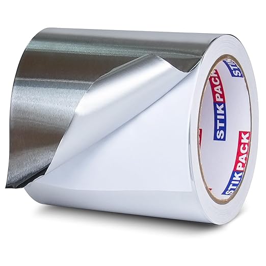 Aluminum Foil Tape 6 inch x 60ft (20 Yards) Heavy Duty HVAC Duct Tape for Ductwork – High Temperature Silver Foil Tape for Insulation, Metal Repair, Exhaust Sealing & Patching