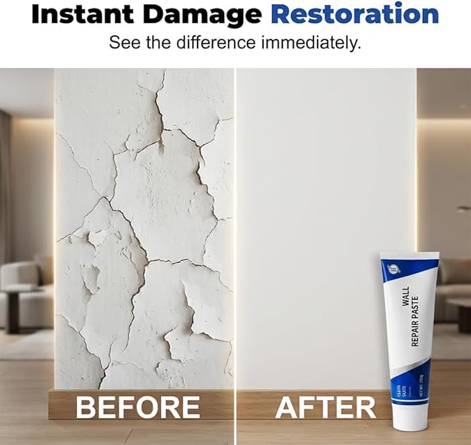 Efficient Drywall Repair Kit with Scraper, 2026 New Quick Drying Wall Mending Agent for Holes & Cracks for Holes, Cracks, Quick Easy Solution for Home Wall Efficient Patch Repair (2pcs)