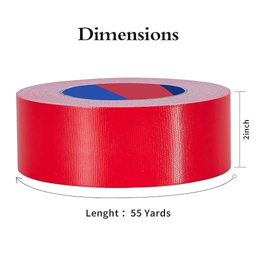 Red Heavy Duty Duct Tape, 2 Inch x 55 Yards, Industrial Grade Waterproof & UV Resistant, Strong Adhesive for Indoor Outdoor Repairs, Crafts, Home Improvement, Moving Packing and DIY Projects