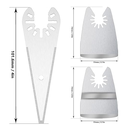 9pcs Oscillating Scraper Blades for caulk adhesive sealant removal, Universal Multi tool Quick Release, 3pcs Rigid Scraper, 3pcs Flexible Scraper, 3pcs tapered scraper