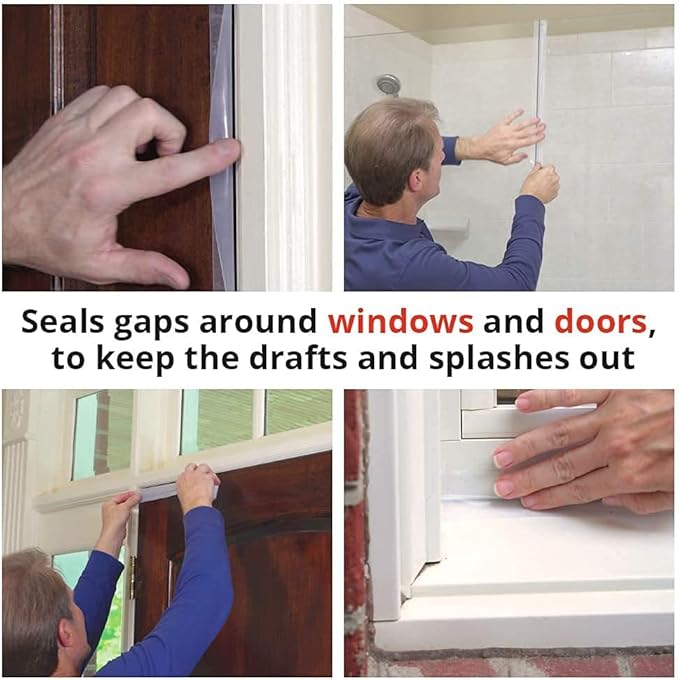Alien Draft Seal Weather Stripping Door Seal – Longer 64ft (3 Rolls) Silicone Door Bottom Draft Stopper Tape