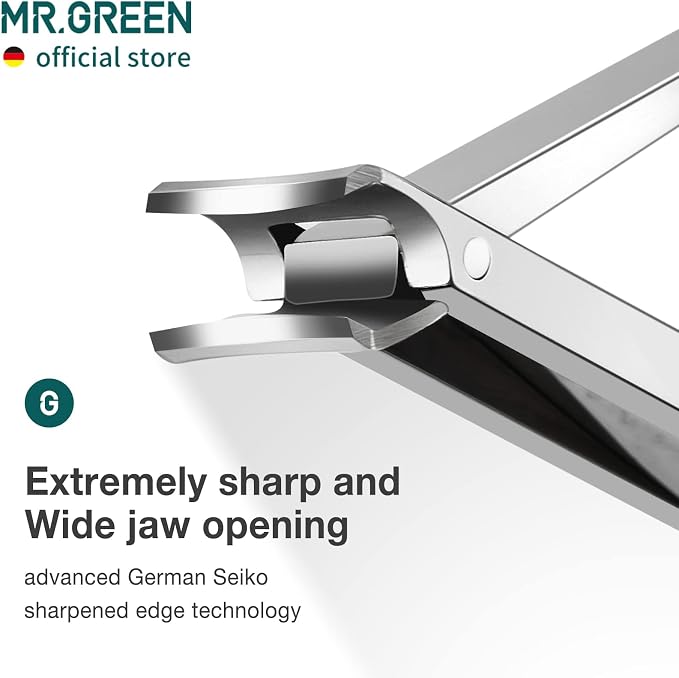 MR.GREEN Collapsible Nail Clippers Small and Thin Portable Travel Nail Scissors Cutter Stainless Steel Manicure Tools with Nail Files (Blue Leather Case+ Iron Box)