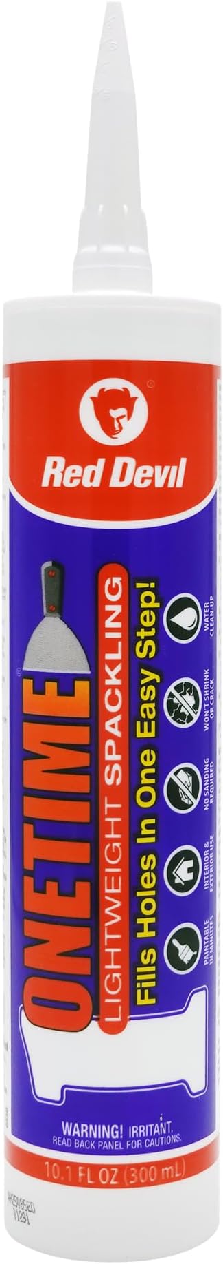 Red Devil 0550 Onetime Lightweight Spackling, 10.1 oz. Cartridge, White, 1 Pack
