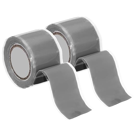 uxcell 2 Pcs Self Fusing Silicone Tape, 1" x 5ft Waterproof Water Leak Sealing Tape for Plumbing Pipe Hose Repair Handles, Grey