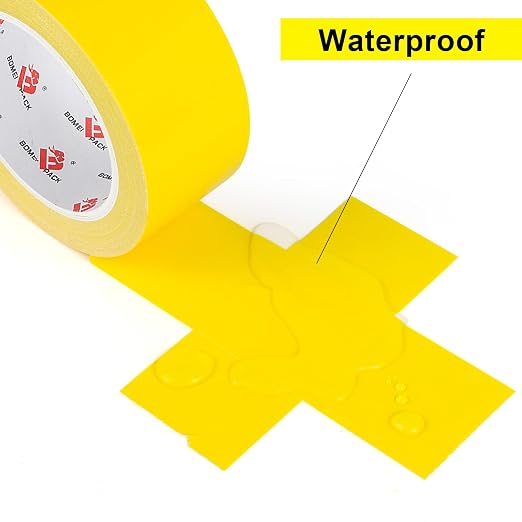 BOMEI PACK Yellow Duct Tape Heavy Dudy,9 Mil Thickness,2 Inches x 30 Yards,Strong Industrial Strength,Flexible,No Residue,Waterproof and Tear by Hand,Multi-Use for Indoor & Outdoor Repairs (5)