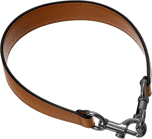 uxcell 19.29 Inch PU Leather Short Bag Strap with Clasp, Purse Handles Handbags Replacement Straps for Clutch Bag Underarm Bags, Brown, Grey Buckle