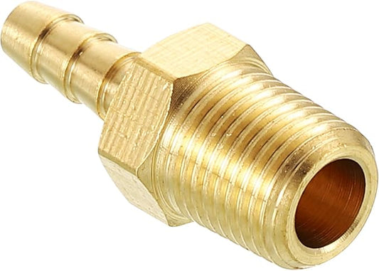 Pack of 1 Brass Hose Barb Fittings Adapter Connector 1/8" Hose Barb to 1/8" NPT Male Fittings for Home Machines, Massage Bathtubs, and Irrigation Systems
