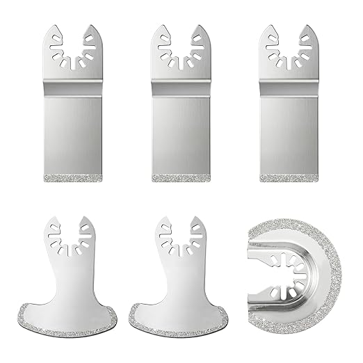 6PCS Diamond Oscillating Tool Blades, Grout Removal Blade for Oscillating Multi Tool, Cutting Mortar Tile Concrete Masonry, Fit DeWalt Milwaukee Ryobi and More