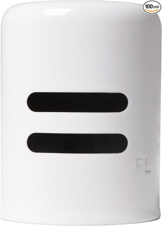 Westbrass D201-100-50 1-5/8" x 2-1/4" Solid Brass Air Gap Cap Only, Non-Skirted, Powder Coat White (100-Pack)