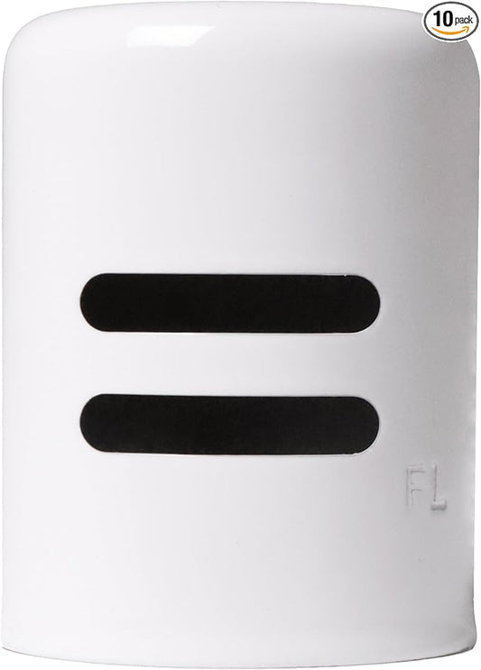 Westbrass D201-10-50 1-5/8" x 2-1/4" Solid Brass Air Gap Cap Only, Non-Skirted, Powder Coat White (10-Pack)