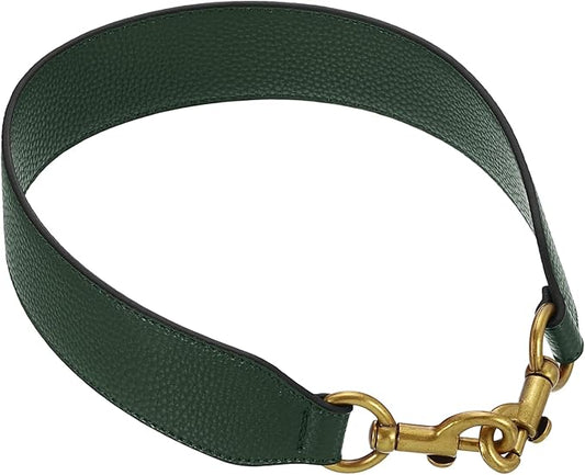 uxcell 22.83 Inch PU Leather Short Bag Strap with Clasp, Purse Handles Handbags Replacement Straps for Clutch Bag Crossbody Underarm Bags, Dark Green, Deep Gold Buckle