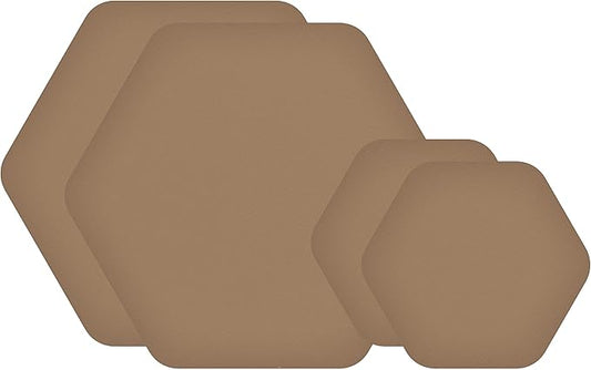 GEAR AID Tenacious Tape Hex – 2.5” & 1.5” Repair Patches (4 Patches: Two 2.5” & Two 1.5”, Coyote) – Peel-and-Stick Outdoor Nylon Fabric to Fix Holes and Burns in Down Jackets, Rain Gear and Tents