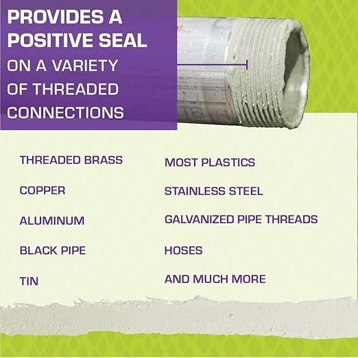 Venom Pro-Grade Pipe Thread Sealant, Soft-Set, High Viscosity, Low Odor, for All Piping Types, 4 fl. oz. Bottle with Brush Cap, Ideal for Gas, Water, Oil, Extreme Temps, 10,000 PSI Liquids