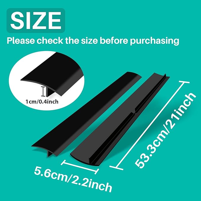 Gap Filler for Stove and Counter - Kitchen Stove Counter Silicone Gap Cover 21 Inches Stove Gap Filler Heat Resistant Cover Easy Clean Black