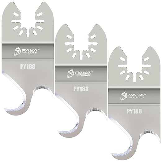 Multitool Saw Blades, Oscillating Multi Tool Hook Knife Blade for Cutting Roofing Shingles, PVC Carpet,Cardboard and Other Soft Materials (3-Pack)