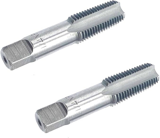 2 Pcs 1/4 NPT Pipe Thread Tapes,Carbon Steel Hand Threading Tap for Plumbing Projects,Auto Repairs and Other Various DIY Thread Cutting Tools Small Poject