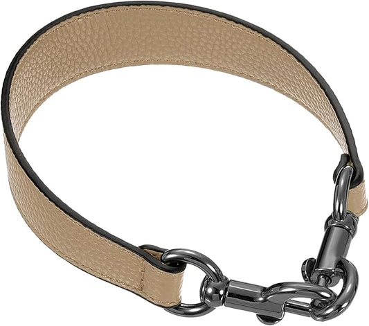 uxcell 14.17 Inch PU Leather Short Bag Strap with Clasp, Purse Handles Handbags Replacement Straps for Clutch Bag Underarm Bags, Tawny, Grey Buckle