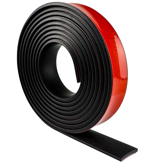 Neoprene Rubber Strips Self Adhesive Solid Rubber Sheets, Rolls & Strips for DIY Gaskets Crafts Pads Seals Warehouse Flooring Neoprene Sheet with Adhesive Backing (1" Wide x 1/8" Thick x 20' Long)