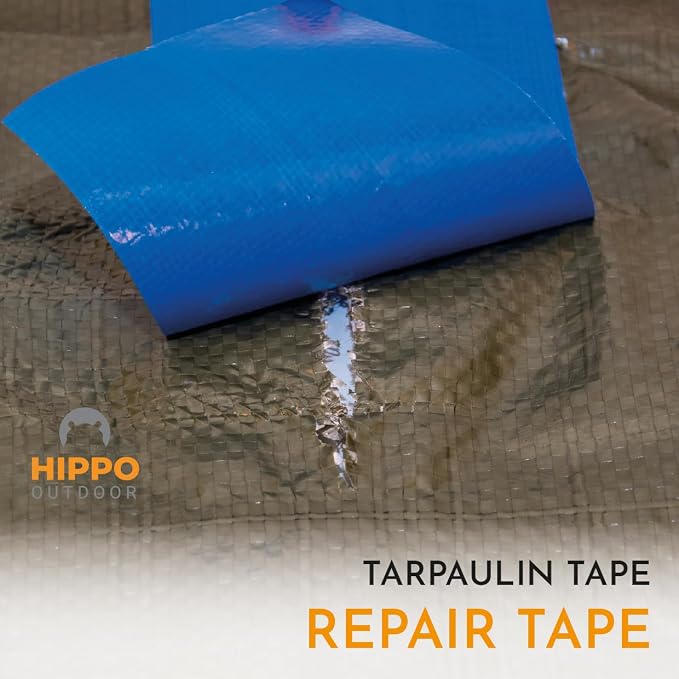Tarpaulin Repair Tape - Heavy Duty Repairs Duck Tape, Blue Duct Tape, uv Protected and Waterproof, Protect Against Chafe wear and Tear 16 ft Tape roll (1250)