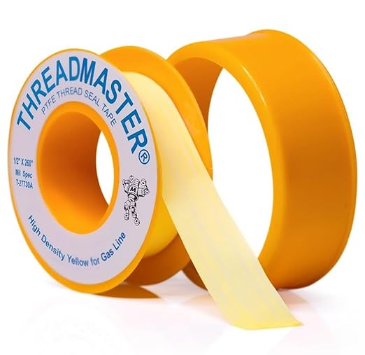 TAPEWELL Yellow Gas Pipe Thread Sealant Tape - Pack of 1-260" Length 1/2" Width Thread Seal Tape - for Propane, Natural Gas, and More