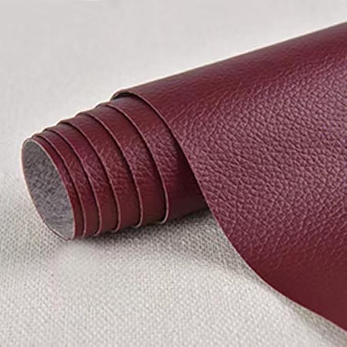 Self Adhesive Leather Repair Patch,Leather Repair Patch Tape Kit,Vinyl Repair Patches Waterproof for Couches,Furniture,Kitchen Cabinets,Car Seats (Burgundy,3.94"×7.87")