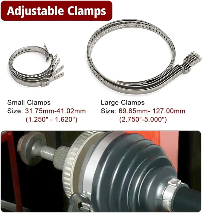 For Auto/ATV CV Joint Axle Boot Clamp Pliers Tool with 20 Crimp Bands -Ear Type Extension For Most Cars