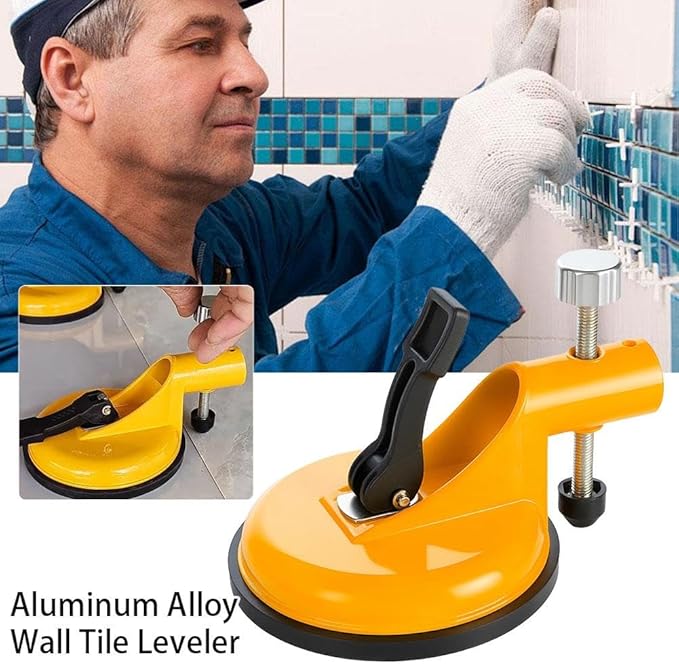 Floor Gap Fixer Tool,Laminate Flooring Tools with Enhanced Vacuum Suction Cup,Tile Countertop Installation Tool,Heavy Duty Plank Grabber for Glass Stone Slab Vinyl Flooring Gap Repair (Yellow 1pcs)