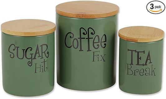 DII Kitchen Accessories Retro Collection, Ceramics, Canister Set, Artichoke, 3 Piece