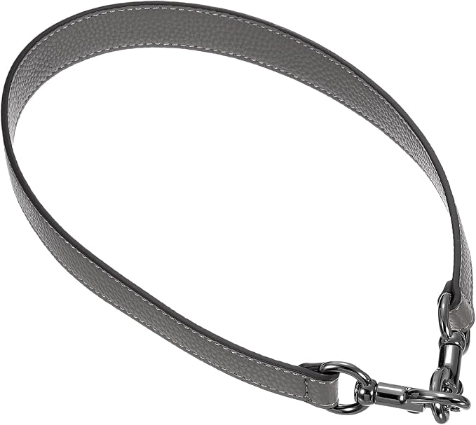 uxcell 25.59 Inch PU Leather Short Bag Strap with Clasp, Purse Handles Handbags Replacement Straps for Clutch Bag Underarm Bags, Grey, Grey Buckle