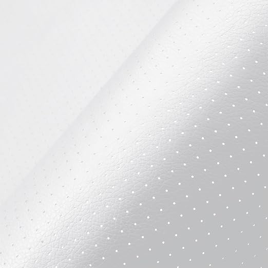 Leather Repair Patch, Breathable Perforated Self Adhesive Repair Patch, Furniture Couch Car Seats Office Chairs Sofa Repair Refurbished Faux Leather Patch (White,15.7x59 inch)