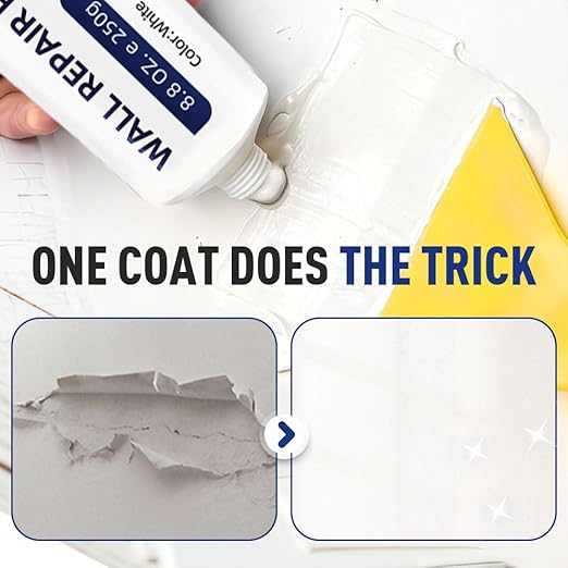 Efficient Drywall Repair Kit with Scraper, Wall Mending Agent White Spackle for Holes & Cracks, Fast Dry Wall Repair Paste for Dents, Tile Gap Filler, Complete Wall Repair Kit Indoor Outdoor (3Pcs)