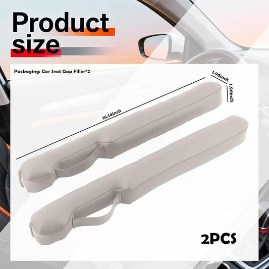 Aokdom 2026 2PCS Upgraded Car Seat Gap Filler with Fixing Ring,Elastic Car Gap Filler to Avoid Dropping Cell Phones/Keys,Essential Cars Gaps Seat Fillers Cars Accessories (Light Beige)