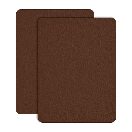 Leather Repair Patch Tape 8×12 inch 2 pcs Furniture Leather Strong Self Adhesive Tape for Sofas Couch Car Seats Cabinets Bags Anti Scratch Patches First Aid Patch Fixing Leather Brown