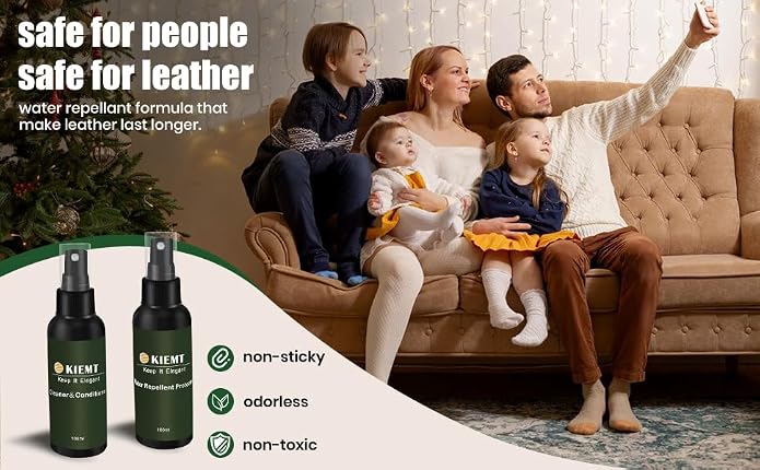 KIEMT Premium Suede and Nubuck Care kit,Leather Cleaner and Conditioner,Suede Protector Spray,Double Face Leather,Suede Cleaner for Shoes,Couch,Boot,Furniture