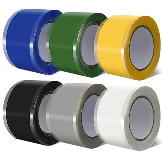 Outus 6 Roll Self Fusing Silicone Tape 1 Inch Wide and 5 Feet Long Rubber Flame Retardant High Temperature PVC Tape for Leaks Repair Tools Electrical Wires Wrap Seal Pipes Indoor Outdoor