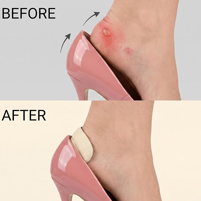 Heel Pads for Shoes Too Big: Self-Adhesive Shoe Filler for Loose Heels - Stop Slipping & Rubbing - Anti-Blister Cushion for Leather Shoes High Heels Women
