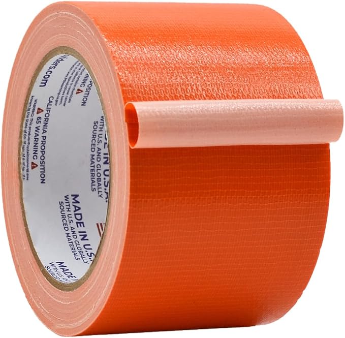 WOD DTC10 Advanced Strength Industrial Grade Racing Orange Duct Tape, 3 inch x 60 ft. Waterproof, UV Resistant For Crafts & Home Improvement