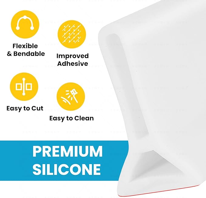 98" Collapsible Shower Threshold Water Dam Shower Water Stopper Barrier Keeps Water Inside Threshold Dry and Wet Separation Suitable for Bathroom Kitchen Sink Bathtub and More